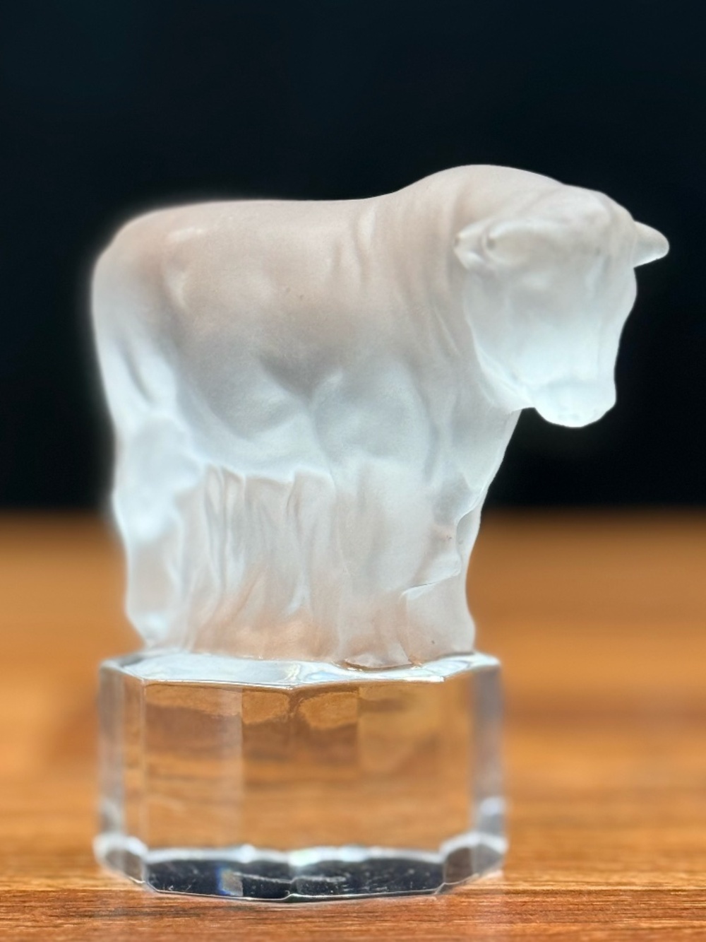 GOEBEL Frosted Glass Bull Figurine